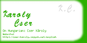 karoly cser business card