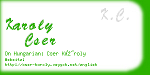 karoly cser business card